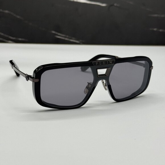 NEW PHILIPP PLEIN SPP008M 700X BLACK MEN SUNGLASSES - Picture 6 of 11